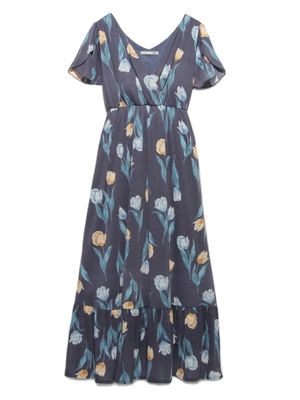 チューリップ柄マキシドレス