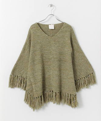 TUT ニットツィードポンチョ