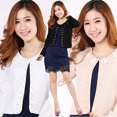 お花モチーフノーカラージャケット風パーティーボレロ