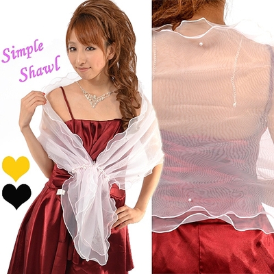 レイヤードパール付きショールストール