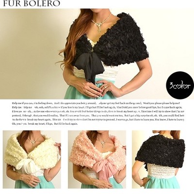 フラワーミックスファーショール