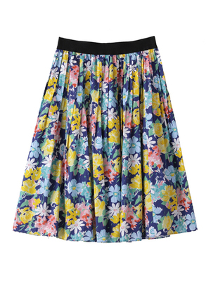 フラワーガーデンピンタックフレアスカート