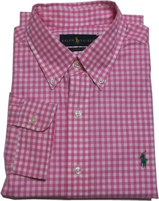 (ポロ ラルフローレン) ボタンダウンシャツ メンズ 長袖 ワンポイント ギンガムチェック ピンク Polo Ralph Lauren BD SHIRTS 580 [並行輸入品]