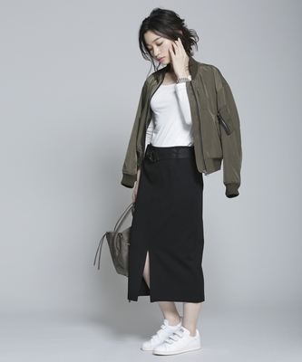 ExROBE ベルト付きスリットタイトSK