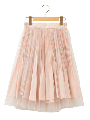 リバーシブルチュールプリーツスカート