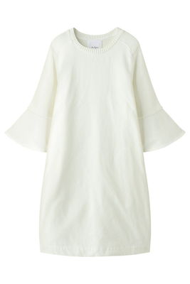 デニム切替ニットワンピース