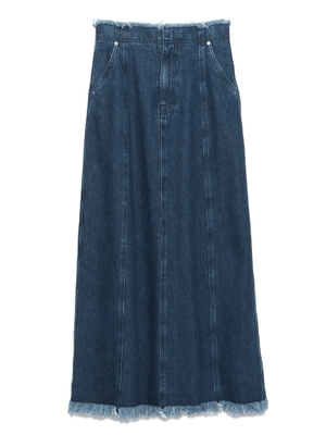 ロングデニムフリンジスカート