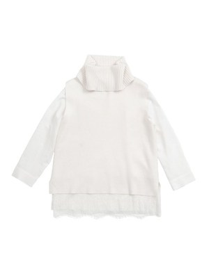 スヌード付レイヤードトップス