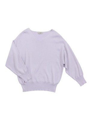 ドルマンスリーブVネックニット