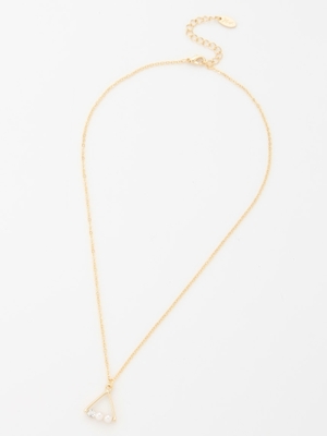 トライアングルパールネックレス