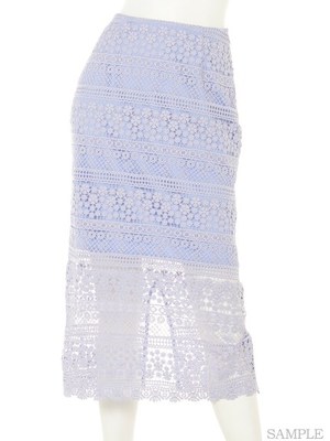 幾何学レースタイトスカート
