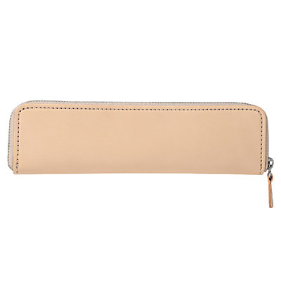 ヌメ革ペンケース・平型 生成・約50×190×18mm