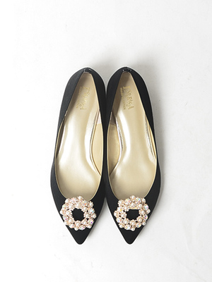 2wayパールビジューモチーフフラットパンプス