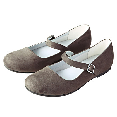 ストラップバレエシューズ チャコールグレー