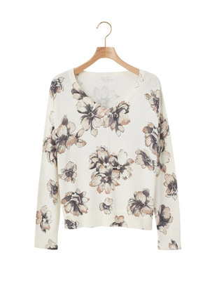 フラワープリントニット