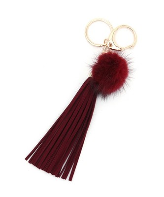 ファーポンポンタッセルチャーム