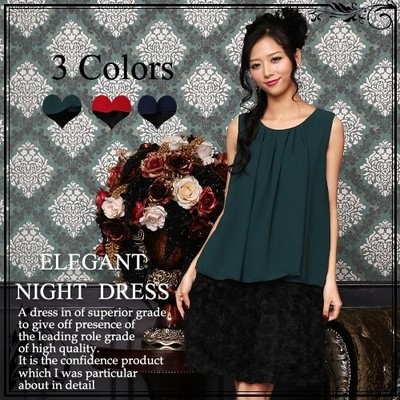 バックリボン風レイヤードミニパーティードレス