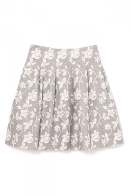 SLABBY FLORAL JAQUARD SKIRT