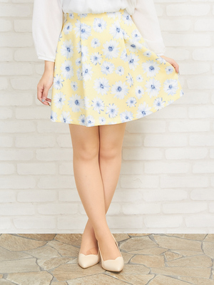 マーガレット柄フレアスカート