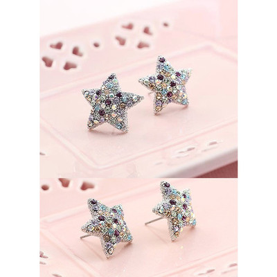 ★カラフルクリスタル★キラキラ輝く星のピアス♪チタンポスト使用♪