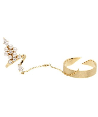 ロープリング パール×ビジュー