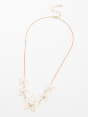 ワイヤーフラワーネックレス