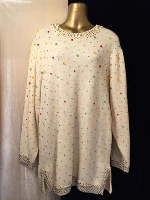 Old Candy Beads Knit =WHITE=