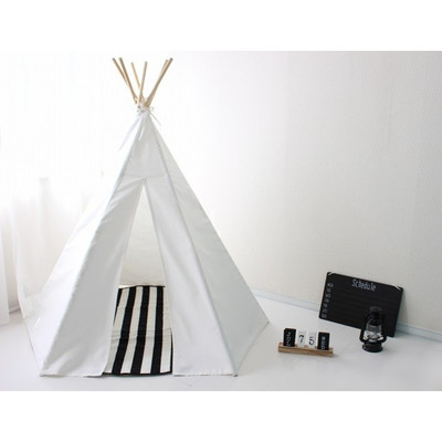 窓ナシ6角形ティーピーキッズテントBASICホワイト（日本製）