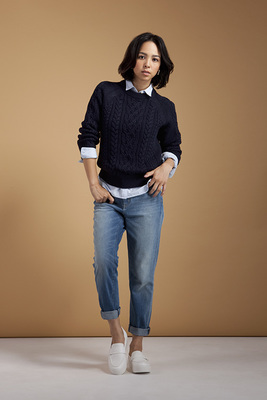 (GU)ケーブルセーター(長袖)