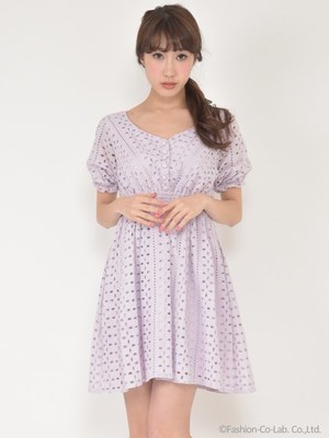 コットンレースワンピース