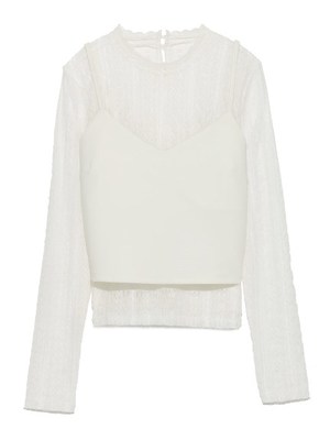 キャミ付きレーストップス