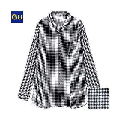(GU)ネルチェックシャツ(ギンガム・長袖)