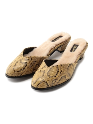 フェイクファーインソールミュール