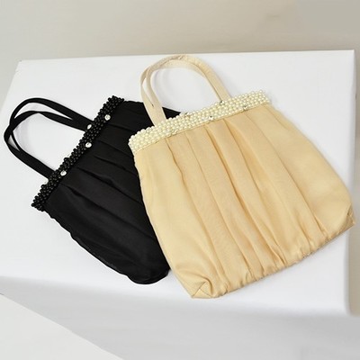 パール＆ストーンシフォン重ねパーティーサブバッグ