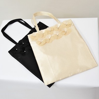 ストーン付き小花サテンパーティーサブバッグ