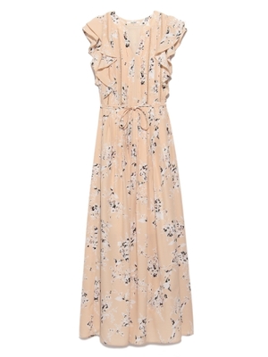 バリエーションフラワーロングワンピース