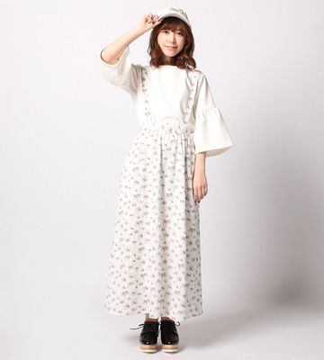 小花柄マキシフレアスカート