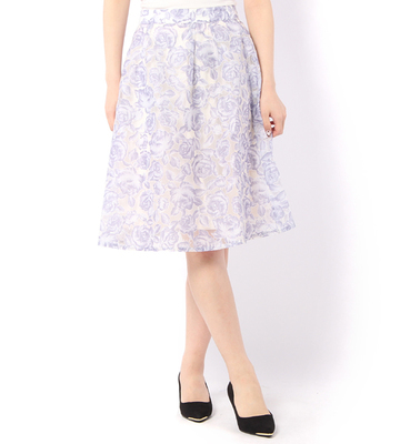 オパール花柄ミディスカート