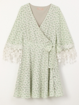 フラワーレースカシュクールワンピ