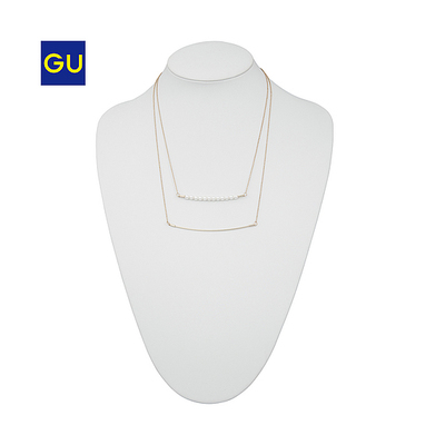 メタルバー＆パールネックレス