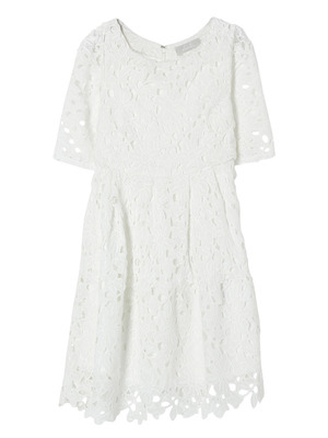 dazzlin レースハイウエスト切替ワンピース