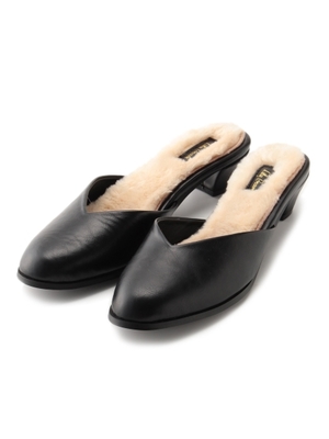 フェイクファーインソールミュール