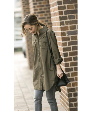 ミリタリーシャツワンピース