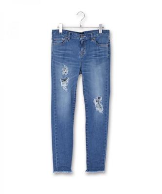 NINE ダメージスキニーデニム(ブリーチ)