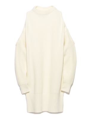 オープンショルダーニットワンピース