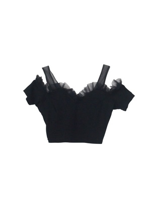 offshoulder tulle tops