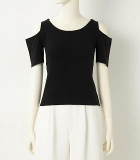 オープンショルダーニットTOP