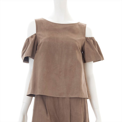 スウェードオフショルシャツ