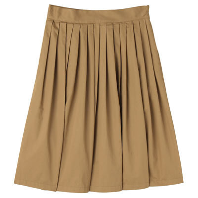 オーガニックコットンツイルスカート　婦人64・ライトベージュ