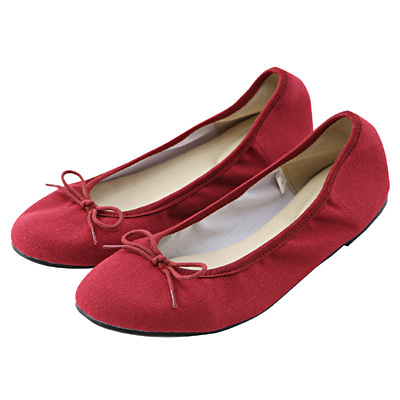 リボンバレエシューズ 婦人S・赤